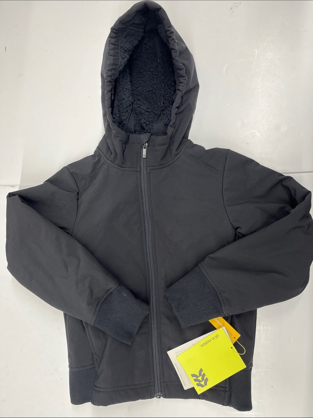 NEW All In Motion Black Softshell Hooded Fleece Jacket with Wind Resistants